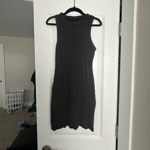 Skims ribbed black dress